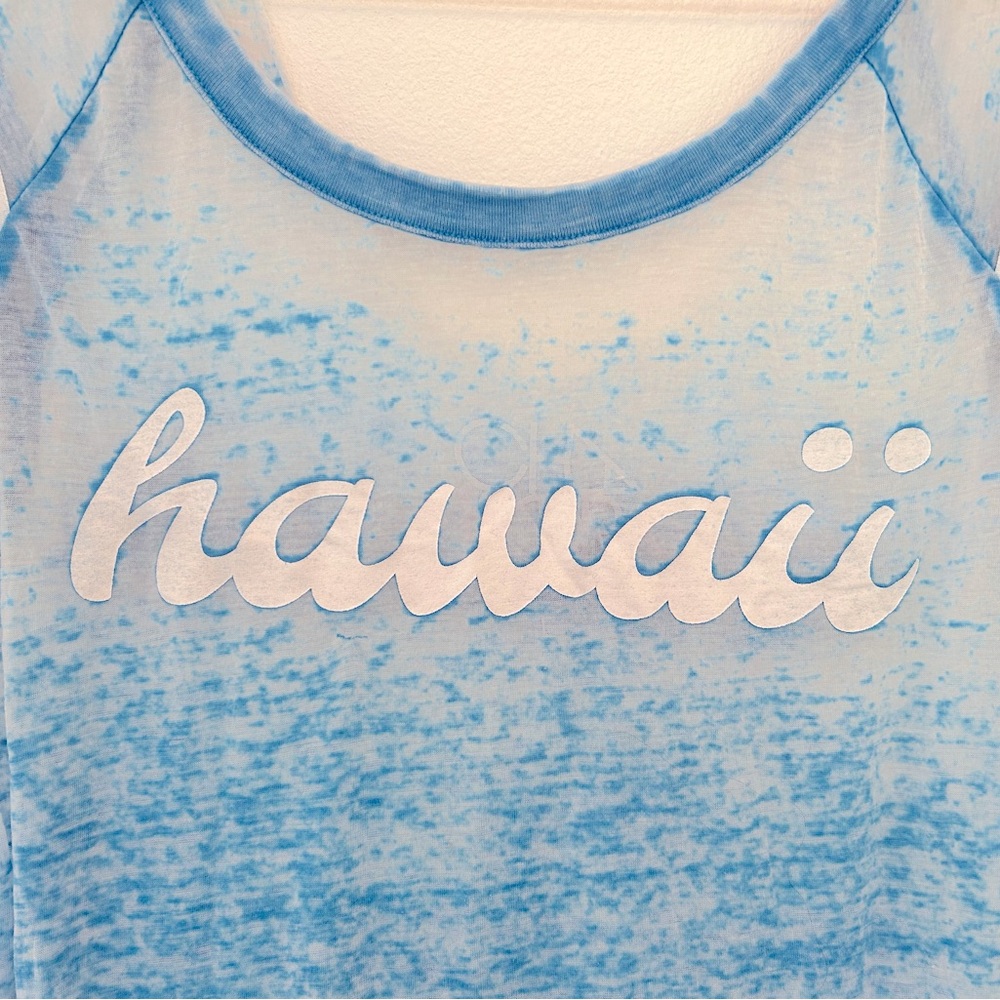 HAWAII BLUE BURNED TSHIRT